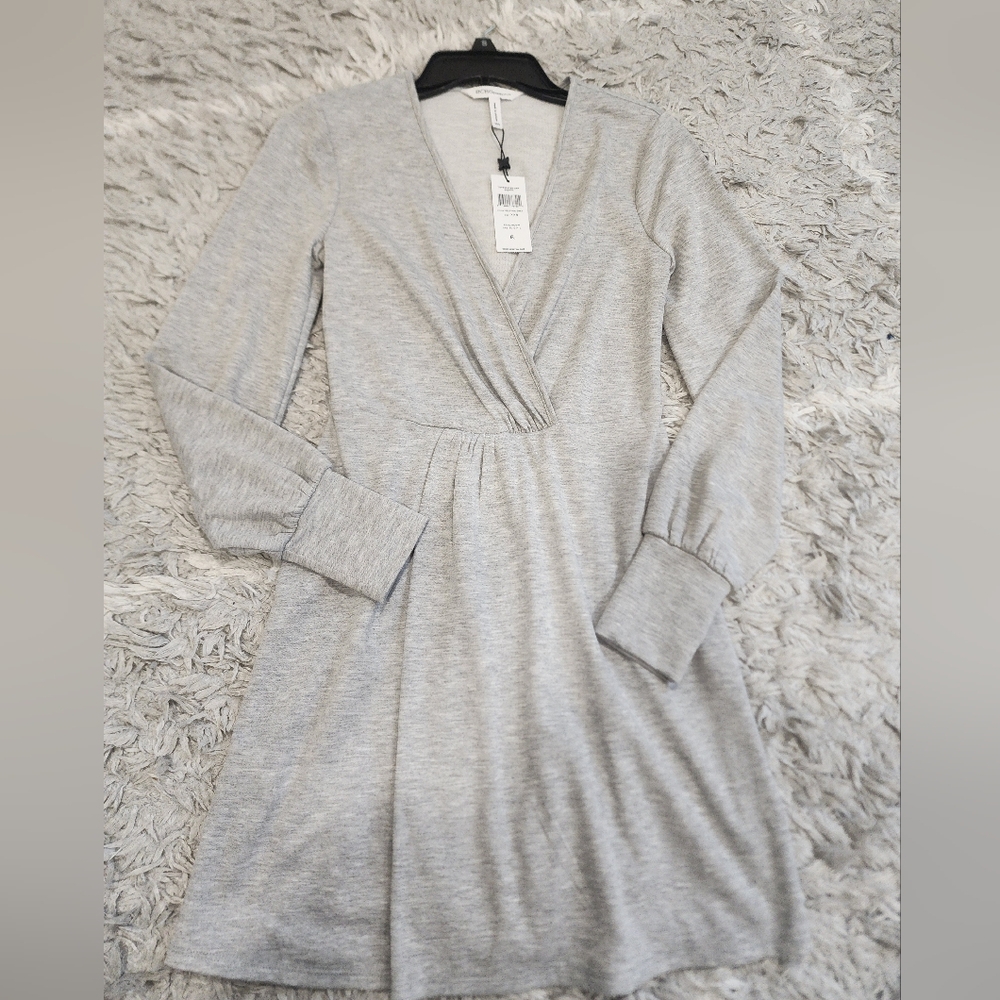 NWT BCBG Long Sleeve Knit Dress Gray